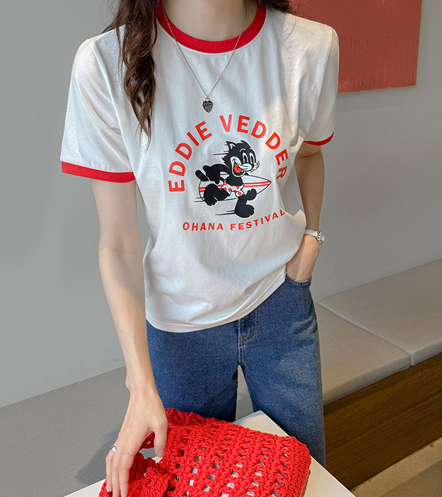 Eddie color line short sleeve tee