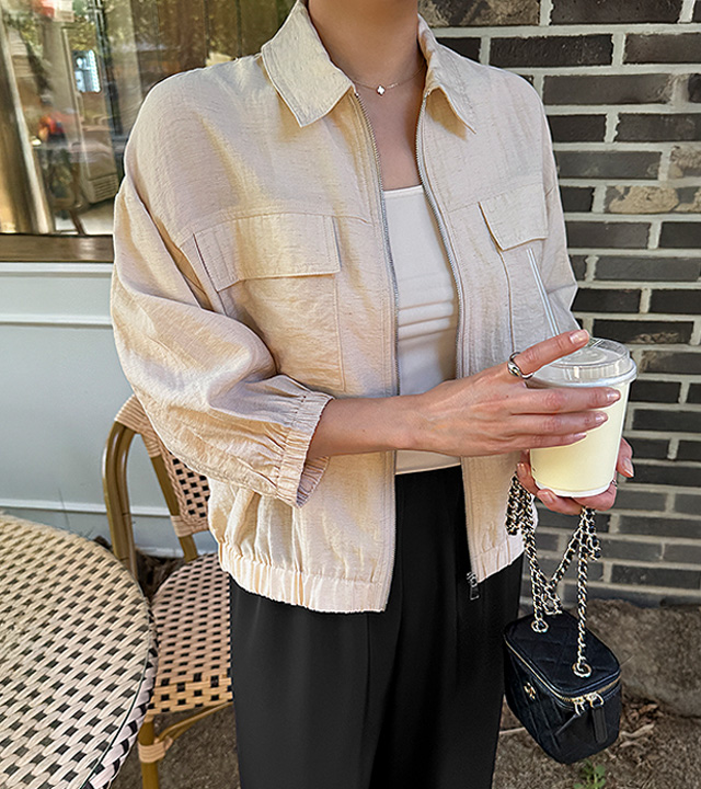 Elden Linen Zip-Up Jumper