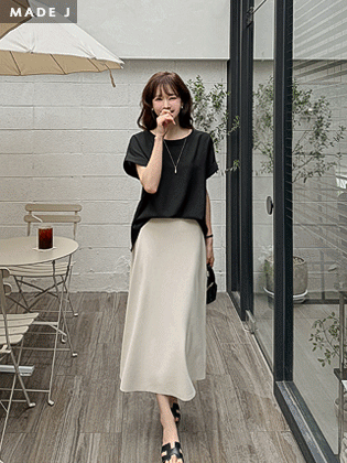[MADE] Cheese Semi A-Line Long Skirt