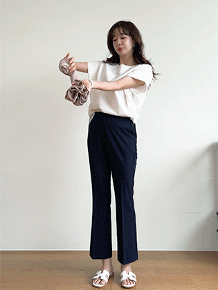 Slim fit summer bootcut slacks