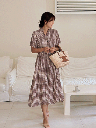 Cleta Henry Neck Pattern Dress