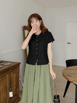embossed mother-of-pearl shirt blouse