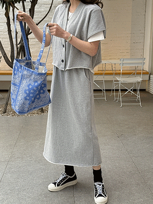 Low edge vest cardigan