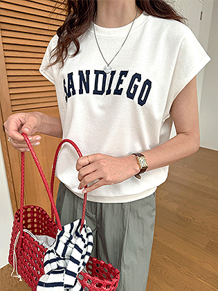 Sandy cap sleeve man to man tee 