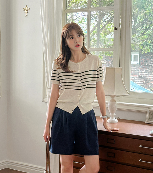 Off-stripe color combination cardigan