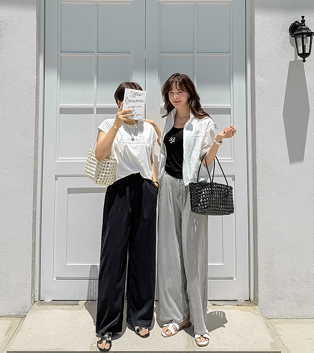 COOL TENCEL PINTUCK DENIM PANTS