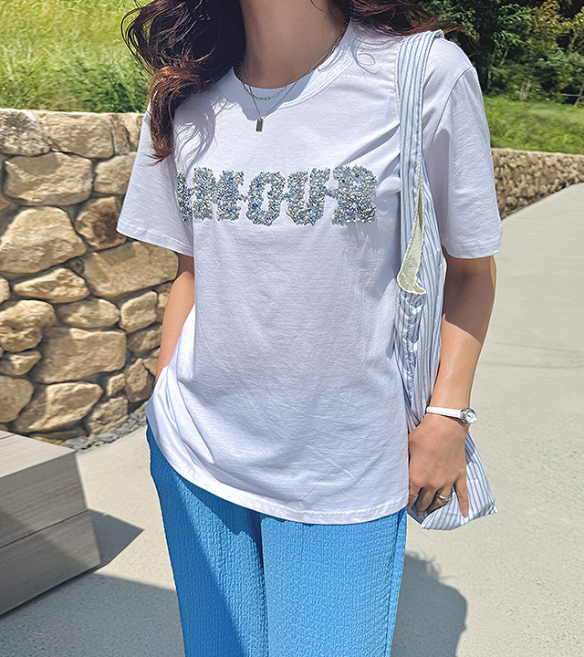 Twinkle Beads Short Sleeve Tee 