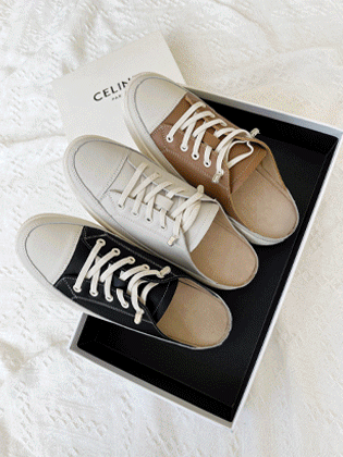 Leather Bending Mule Sneakers