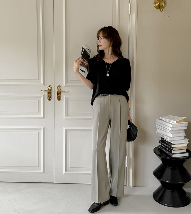 Mild Holgarment 5-part Knit (2 Types Round Neck/V-Neck)