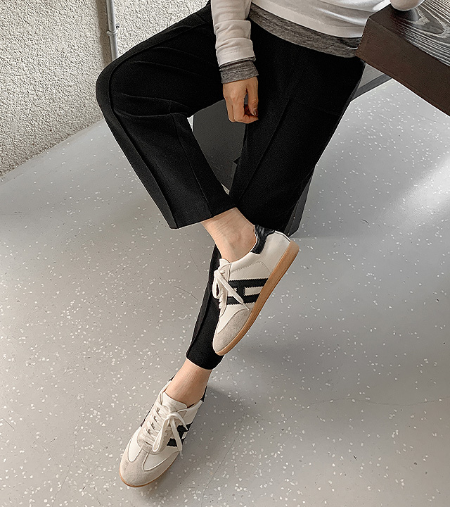 Er leather high heel sneakers