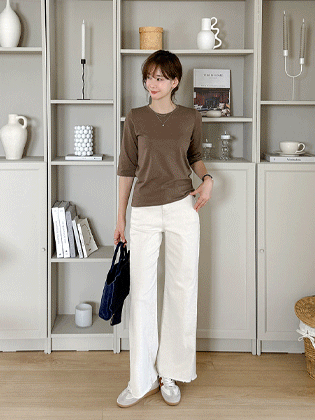Sidecut eco-washing wide pants