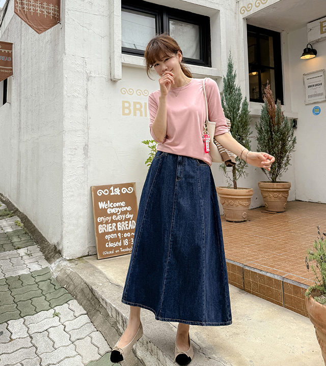 More Flare Denim Skirt