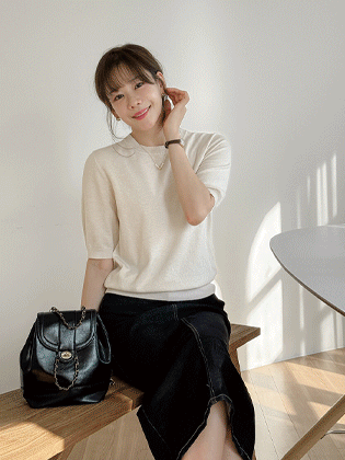 Low viscose short-sleeved knit