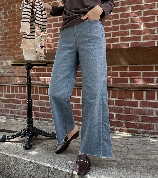 Sidecut eco-washing wide pants