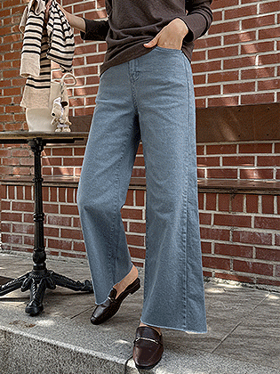 Sidecut eco-washing wide pants
