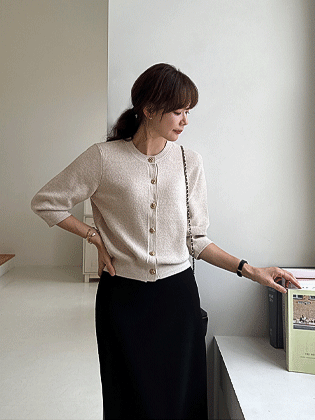 Charlotte Puff Sleeve Pearl Cardigan