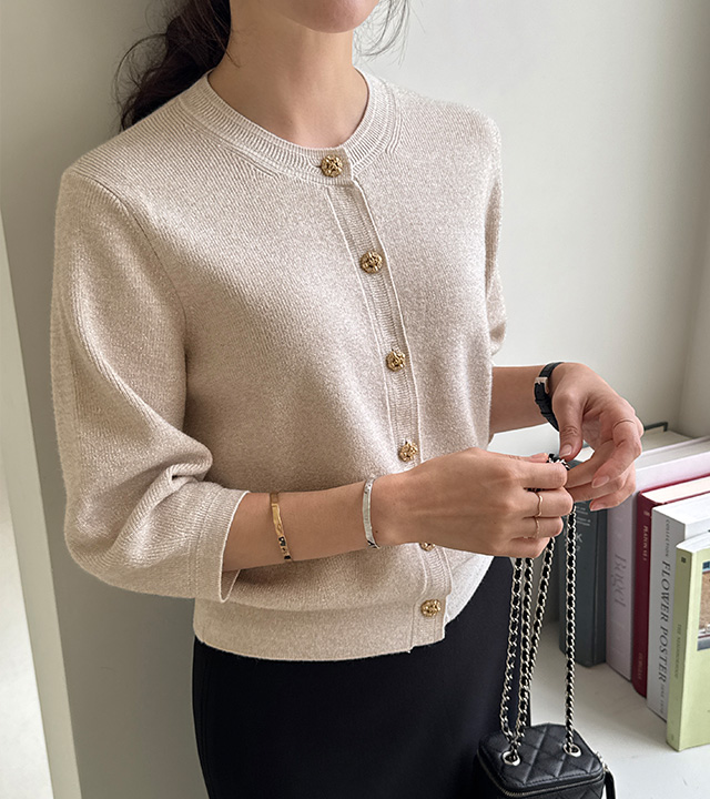 Charlotte Puff Sleeve Pearl Cardigan