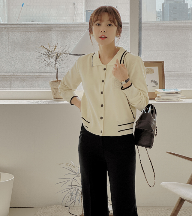 Kara embroidered bomber cardigan