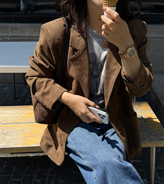 Tailored suede jacket