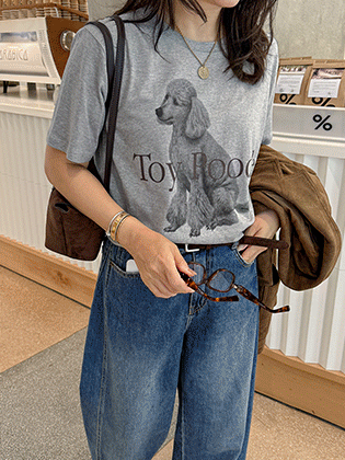 Poodle Print Short Sleeve T-Shirt