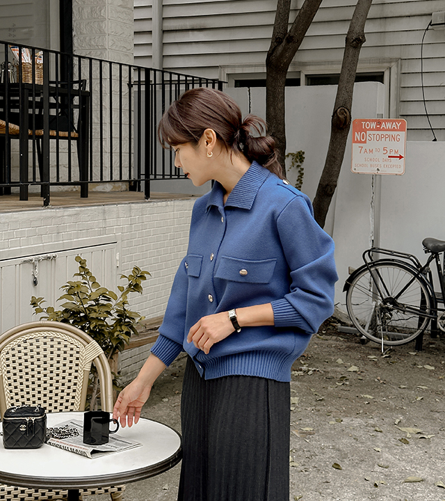 Lovett epaulet knit cardigan