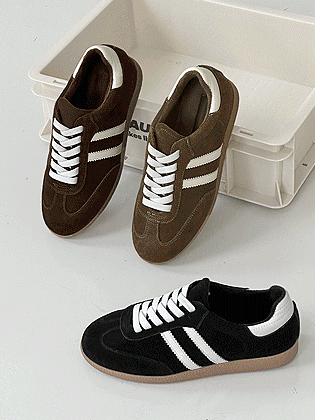 Line Suede Leather Sneakers