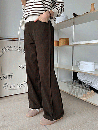 Folding Snap Wide Cotton Pants