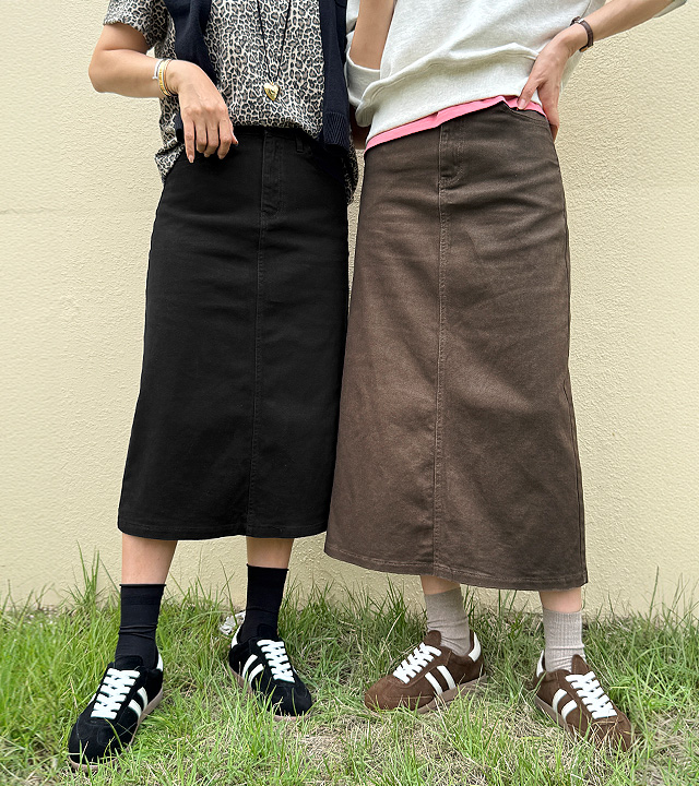 Bill Peach Fleece Slit Skirt