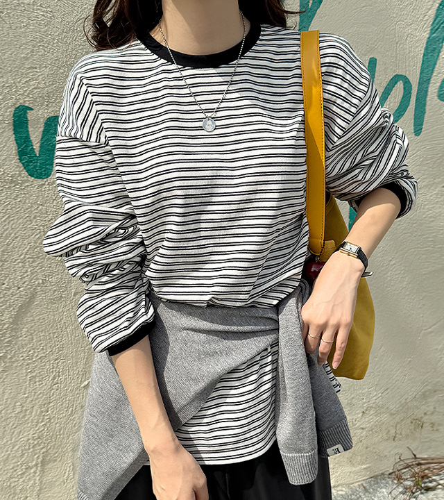 Double Stripe Man-to-Man Tee