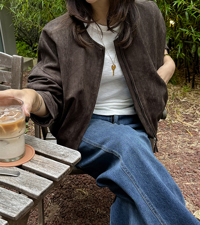 Nokara Suede Zip-Up Jumper