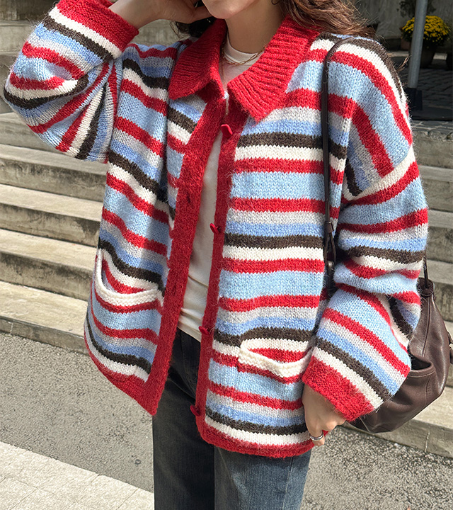 Willy Stripe Loose Cardigan