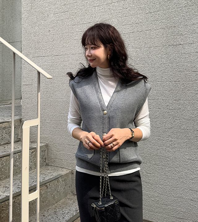 Shine Tweed Knit Vest