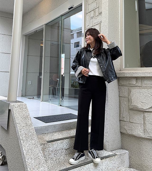 Edith color block leather jacket