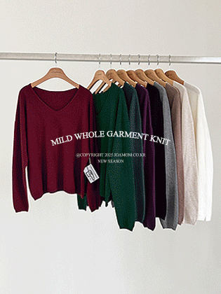 New Mild Wholegarment Knit (2 Types: Round Neck/V-Neck) 