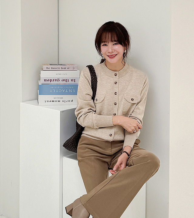 Lauren two-pocket knit cardigan