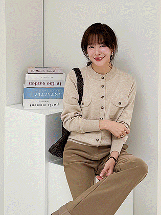 Lauren two-pocket knit cardigan 