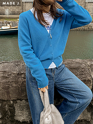 [MADE] Core Wool 100% Whole Garment Knit Cardigan 
