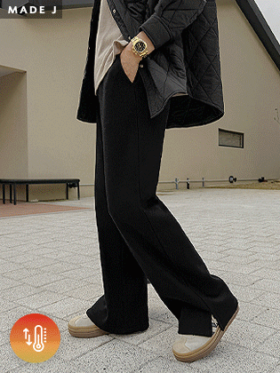 [MADE] Warm fleece slit wide pants