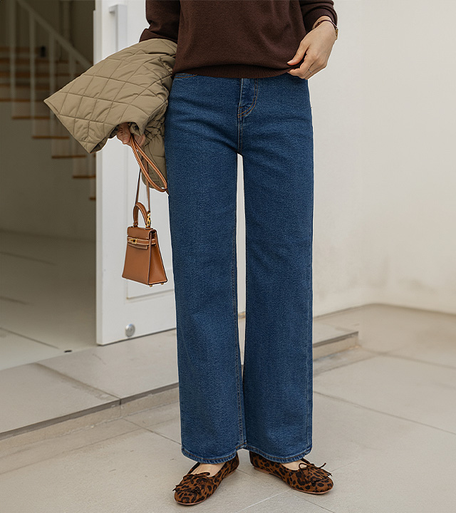 Stan Semi-Wide Fleece Denim Pants