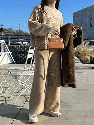 Merlin wide knit pants