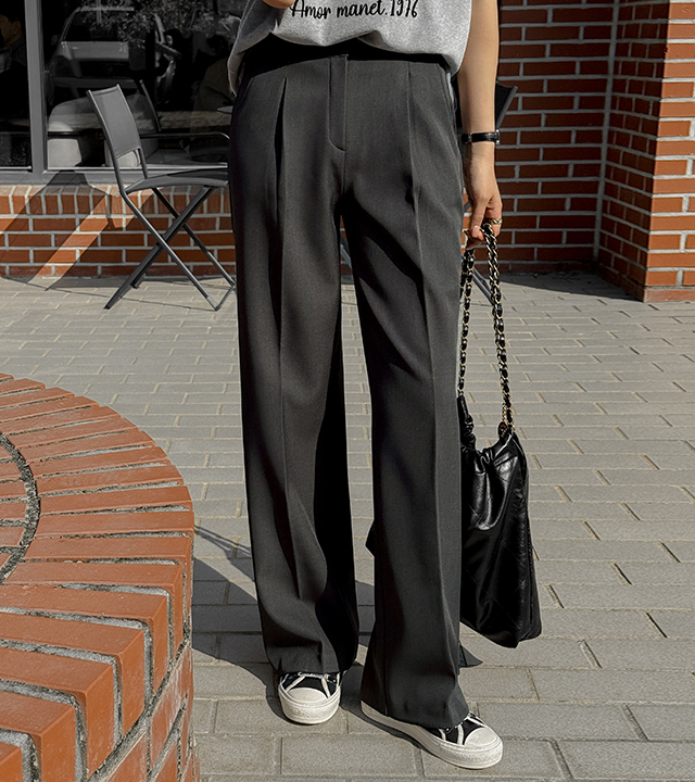 [MADE] Nonno Pintuck Wide Slacks