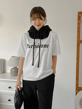 Parisian peach brushed round tee