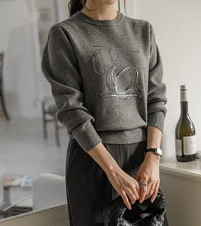 Rosette Sequin Beaded Knit 