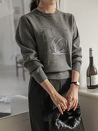 Rosette Sequin Beaded Knit 