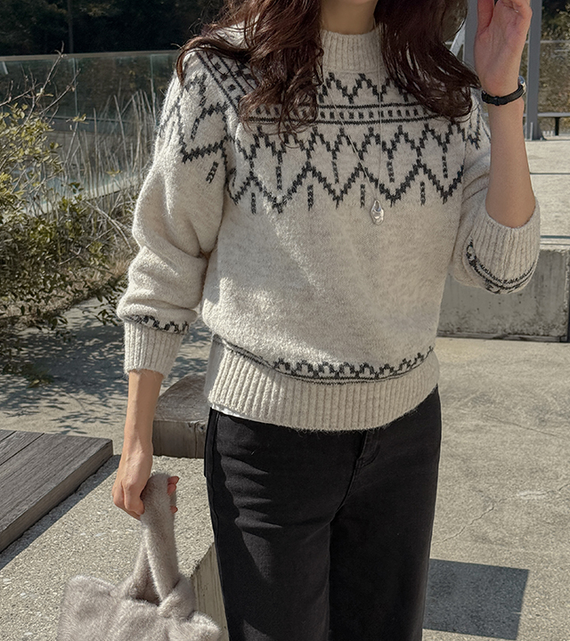 Norton Pattern Round Knit