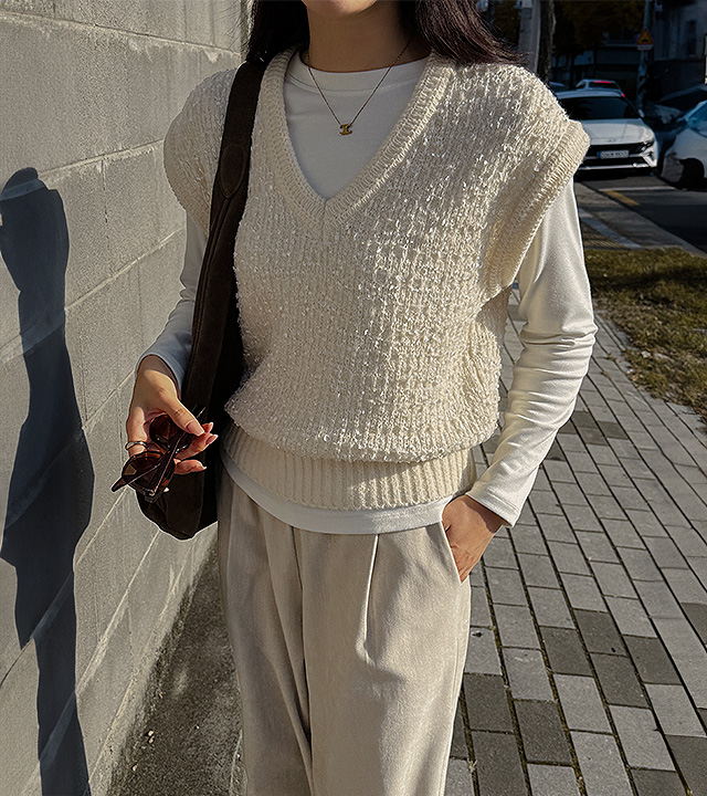 Fancy Yarn Alpaca Knit Vest