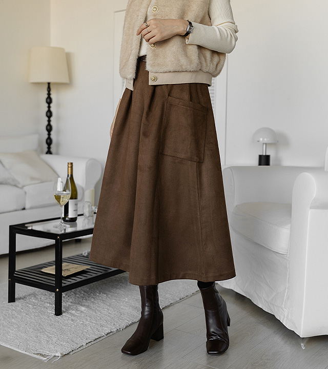 Montblanc two-way suede skirt