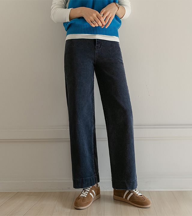 [MADE] Heart-shaped brushed wide pants