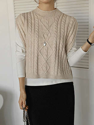 Luxe Pearl Poncho Knit Vest