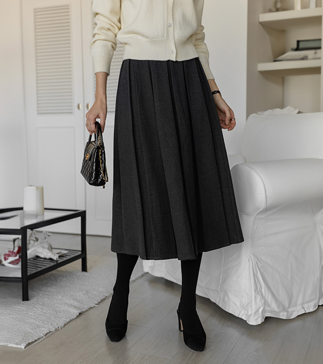 Your Wool Touch Pleated Skirt